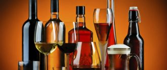 Various types of alcoholic drinks